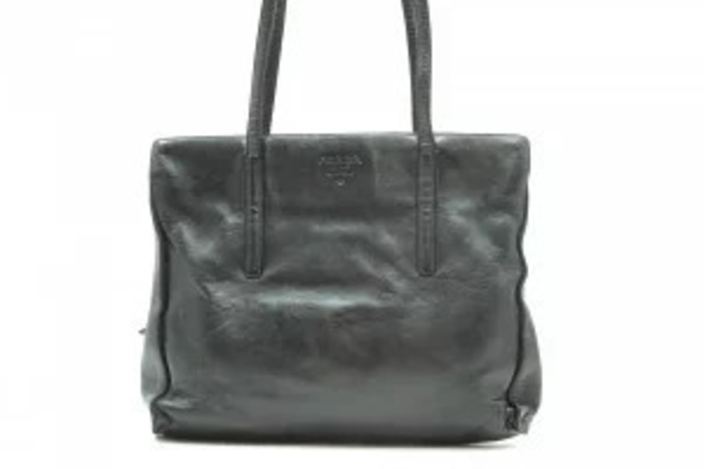 Prada Vitello Daino Leather Hobo Shoulder Bag Black